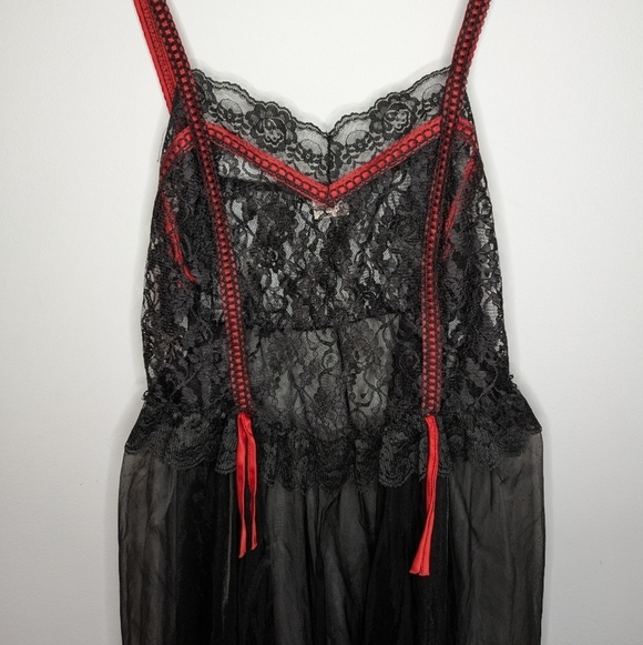 Vintage Jill Anderson of New York Lace Gothic maxi sleep nightgown dress XL - Picture 2 of 6